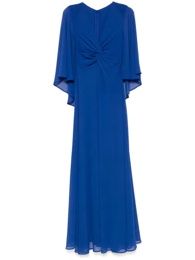 TALBOT RUNHOF KNOT-DETAIL CAPE GOWN