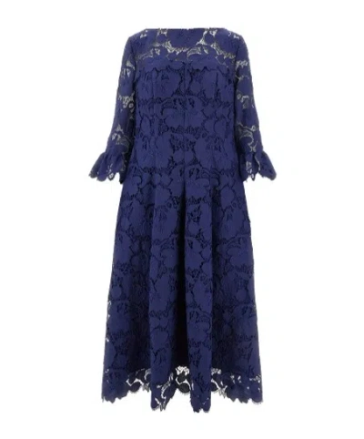 TALBOT RUNHOF LACE LONG SLEEVE DRESS