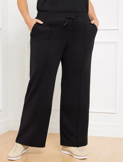 TALBOTS PLUS SIZE - AIRKNIT STRETCH WIDE LEG PANTS - BLACK - 3X TALBOTS