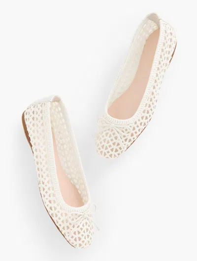 TALBOTS BLAINE SOFT SOLE LOOPY WOVEN BALLET FLATS - IVORY - 10M TALBOTS