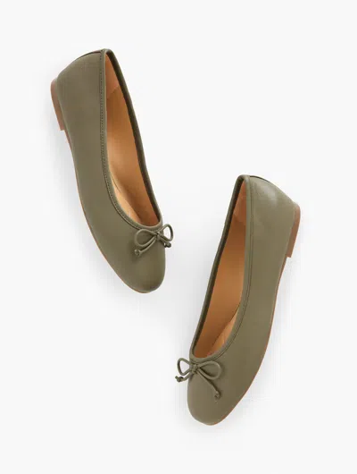TALBOTS BLAIR SOFT NAPPA BALLET FLATS - BURNT OLIVE - 10 1/2 M TALBOTS