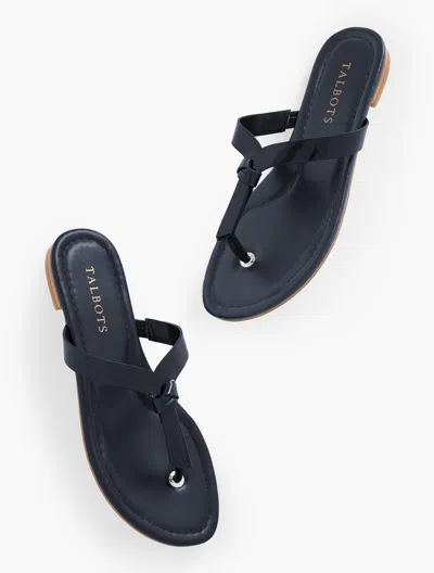 TALBOTS CAMY KNOT SOFT PATENT FLIP FLOPS - BLUE - 9M TALBOTS