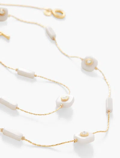 TALBOTS FLOATING GEO STONES CONVERTIBLE NECKLACE - WHITE/GOLD - 001 TALBOTS