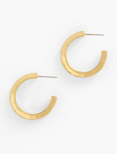 TALBOTS HAMMERED HOOP EARRINGS - GOLD - 001 TALBOTS