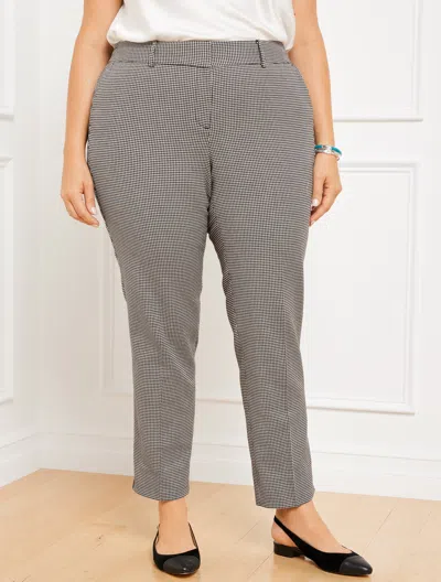 TALBOTS PLUS SIZE - TALBOTS HAMPSHIRE STRAIGHT ANKLE PANTS - HARVEST HOUNDSTOOTH - BLACK/IVORY - 20