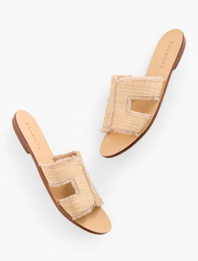TALBOTS HANNAH FRAYED RAFFIA SLIDES - NATURAL - 11M TALBOTS