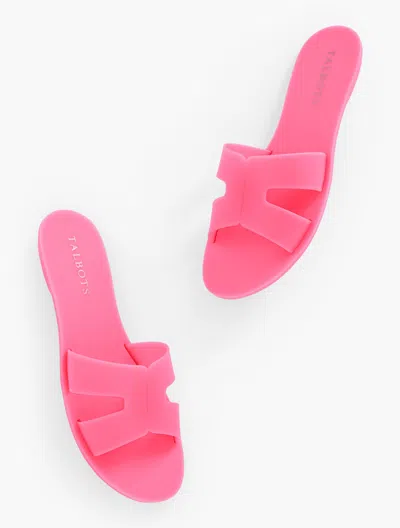 TALBOTS HANNAH JELLY SLIDES - CAMELLIA ROSE - 10M TALBOTS