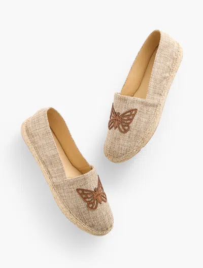 TALBOTS IZZY BUTTERFLY ESPADRILLE FLATS - NATURAL - 8M TALBOTS