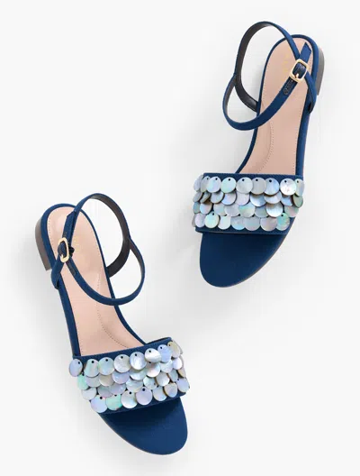 TALBOTS KERI PAILLETTE EMBELLISHED SANDALS - INDIGO - 10M TALBOTS
