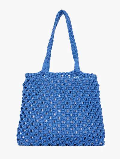 TALBOTS KNOTTED CORD TOTE - BLUE IRIS - 001 - 100% COTTON TALBOTS