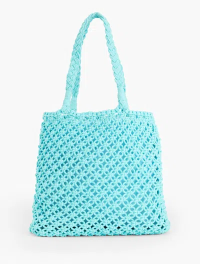 TALBOTS KNOTTED COTTON CORD TOTE - VIVID TURQUOISE - 001 TALBOTS