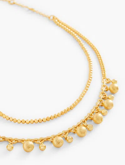 TALBOTS LAYERED BEAD NECKLACE - GOLD - 001 TALBOTS