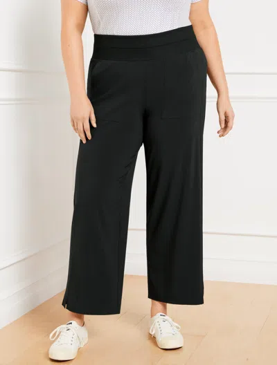 TALBOTS PETITE - LIGHTWEIGHT WOVEN STRETCH UTILITY PANTS - BLACK - MEDIUM TALBOTS