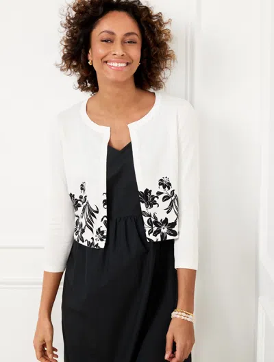 TALBOTS LILIES DAFFODILS SHRUG - WHITE - XL TALBOTS