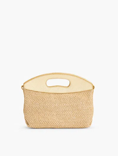 TALBOTS METALLIC CHUNKY STRAW CROSSBODY - NATURAL/GOLD - 001 TALBOTS