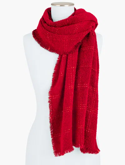 TALBOTS METALLIC WINDOWPANE WRAP - RED - 001 TALBOTS