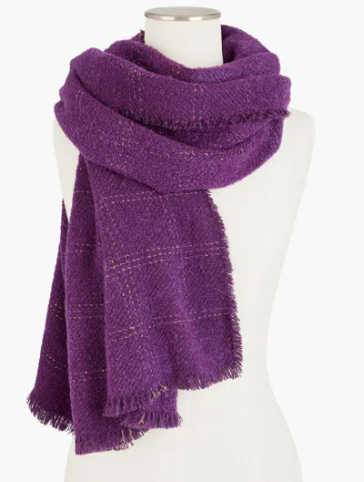 TALBOTS METALLIC WINDOWPANE WRAP - RICH AMETHYST - 001 TALBOTS