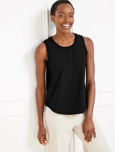 TALBOTS MISSES - LIGHTWEIGHT WOVEN STRETCH TANK TOP - BLACK - LARGE TALBOTS