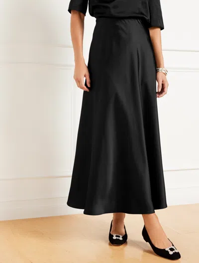 TALBOTS MISSES - SATIN MAXI SLIP SKIRT - BLACK - 16 TALBOTS