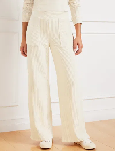 TALBOTS MISSES - SKY LOUNGE VELOUR WIDE LEG PANTS - IVORY - XL TALBOTS