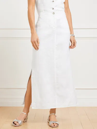 TALBOTS PLUS PETITE - CLASSIC LINEN TROUSER SKIRT - WHITE - 22 TALBOTS