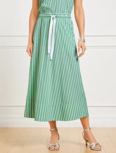 TALBOTS PETITE - FRESH POPLIN DRAWSTRING SKIRT - DEWDROP STRIPE - SPRING LUSH - 2XS TALBOTS