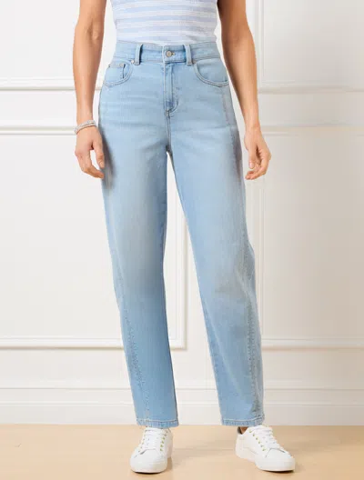TALBOTS PETITE - RELAXED TAPERED BARREL LEG JEANS - CARLINA WASH - 2 TALBOTS