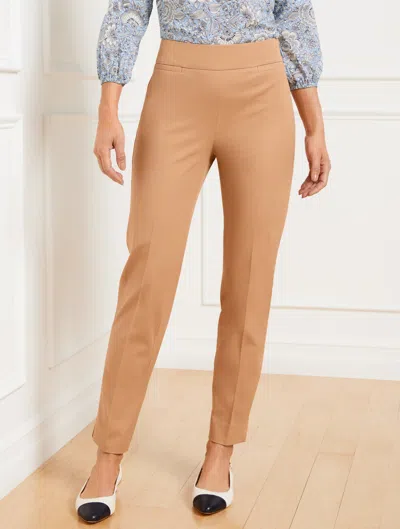 TALBOTS MISSES - TALBOTS CHATHAM SLIM LEG ANKLE PANTS - CURVY FIT - TOASTED COCONUT - 18