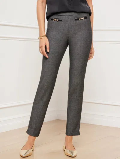 TALBOTS PETITE - TALBOTS CHATHAM SLIM ANKLE PANTS - SHARKSKIN - BLACK - 16