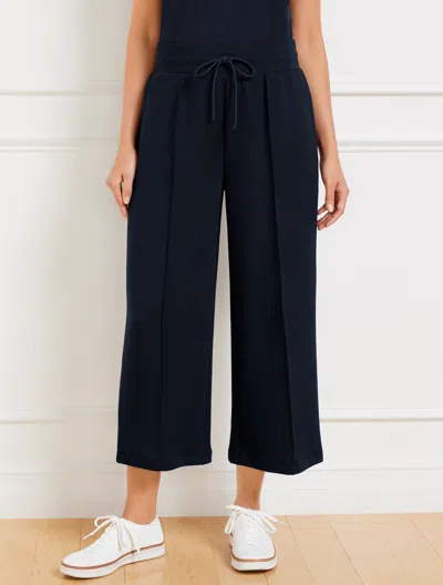 TALBOTS PLUS PETITE - AIRKNIT STRETCH WIDE CROP PANTS - BLUE - X TALBOTS