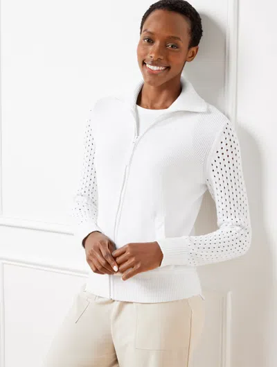 TALBOTS PLUS PETITE - COOLMAXÂ® TRAVEL SWEATER JACKET - WHITE - 3X TALBOTS