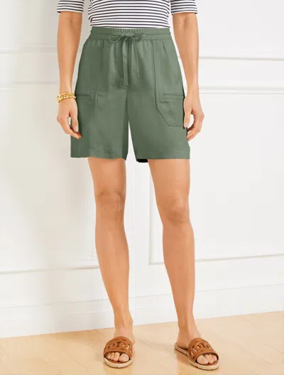 TALBOTS PLUS PETITE - FLOWY PULL-ON SHORTS - SPRING MOSS - X TALBOTS