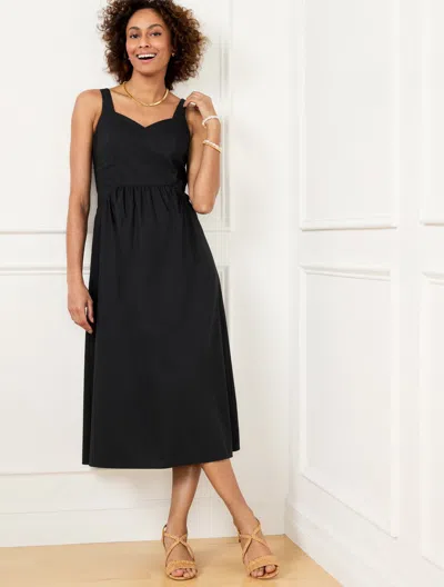 TALBOTS PLUS PETITE - MODERN POPLIN FIT & FLARE DRESS - BLACK - 20 - 100% COTTON TALBOTS