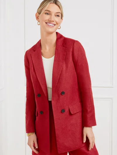TALBOTS PLUS PETITE - NO CLOSE LINEN BLAZER - SANGRIA - 20 TALBOTS