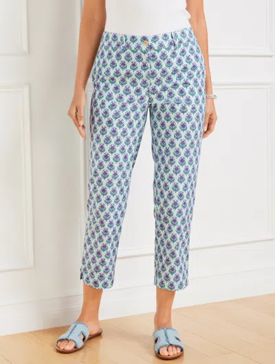 TALBOTS PLUS PETITE - PERFECT CROPS PANTS - WOODBLOCK BUD - BLUE ICE - 22 TALBOTS