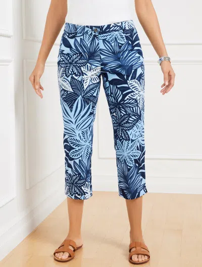 TALBOTS PLUS PETITE - PERFECT SKIMMERS PANTS - WATERCOLOR BOTANICAL - INK/LAKESIDE - 14 TALBOTS