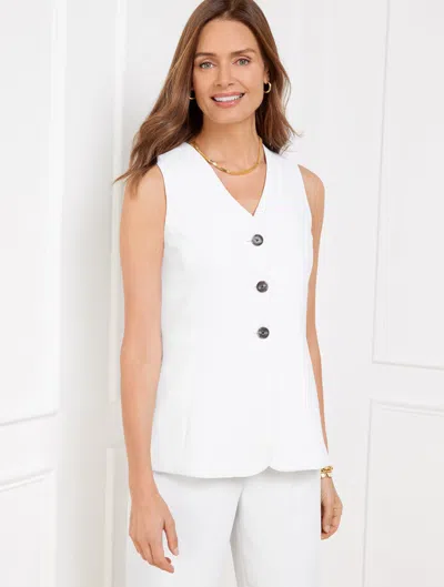 TALBOTS PLUS PETITE - POLISHED CREPE VEST - WHITE - 18 TALBOTS