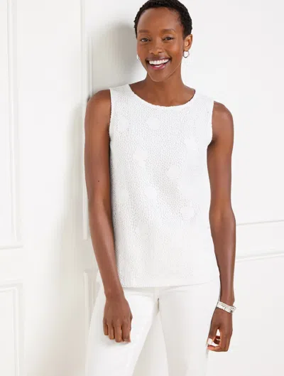 TALBOTS PLUS PETITE - SEALIFE LACE TANK TOP - WHITE - 1X - 100% COTTON TALBOTS