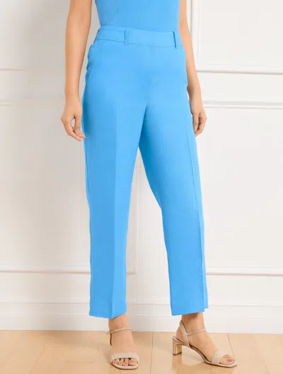 TALBOTS PETITE - STRAIGHT ANKLE LEG LINEN PANTS - LAKESIDE BLUE - 16 TALBOTS