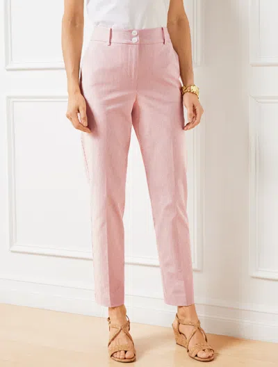 TALBOTS PLUS SIZE - TAPERED ANKLE SEERSUCKER PANTS - SANGRIA - 24 TALBOTS