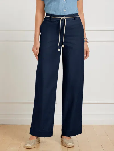 TALBOTS PLUS PETITE - WIDE ANKLE PANTS - BLUE - 22 TALBOTS