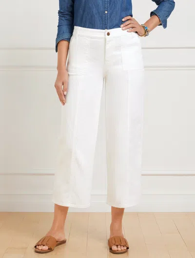TALBOTS PLUS SIZE - WIDE CROP JEANS - WHITE - 24 TALBOTS