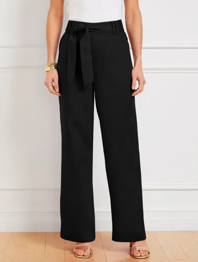 TALBOTS PLUS PETITE - WIDE LEG PULL-ON PANTS - BLACK - 1X TALBOTS