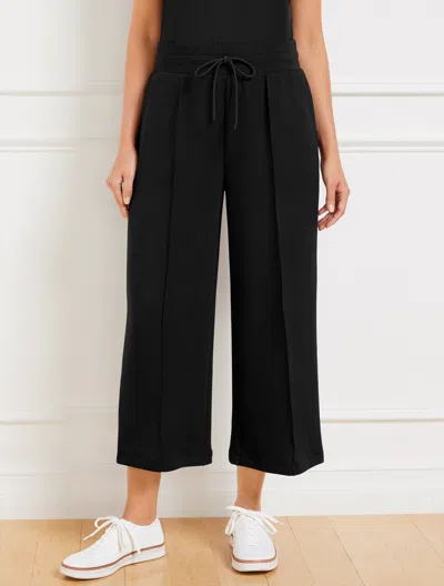 TALBOTS PLUS SIZE - AIRKNIT STRETCH WIDE CROP PANTS - BLACK - 3X TALBOTS