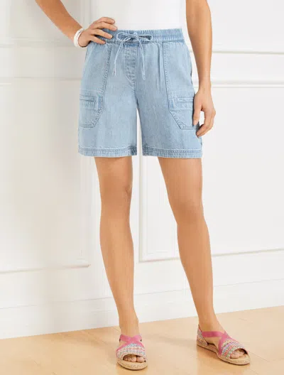 TALBOTS PLUS PETITE - FLOWY TIE WAIST PULL-ON SHORTS - ANGELA WASH - 3X TALBOTS