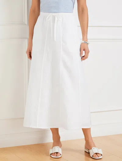 TALBOTS PLUS SIZE - LINEN DRAWSTRING SKIRT - WHITE - 3X TALBOTS