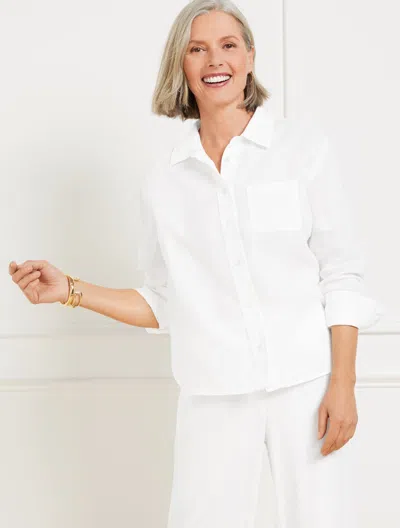 TALBOTS PLUS PETITE - LINEN SHIRT - WHITE - 3X TALBOTS
