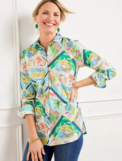 TALBOTS PLUS PETITE - MODERN CLASSIC SHIRT - SUMMER VISTA - WHITE - 3X - 100% COTTON TALBOTS