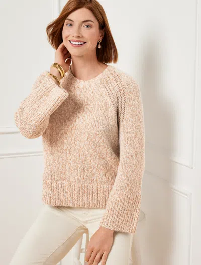 TALBOTS PLUS SIZE - SHAKER STITCH SWEATER - METALLIC MARL - IVORY/GOLD - 1X TALBOTS