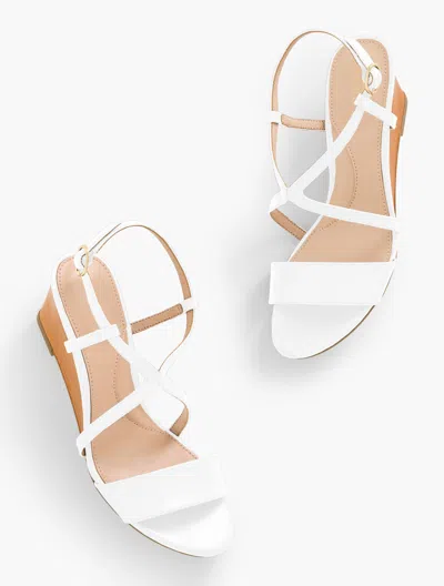 TALBOTS ROYCE NAPPA WEDGE SANDALS - WHITE - 11M TALBOTS